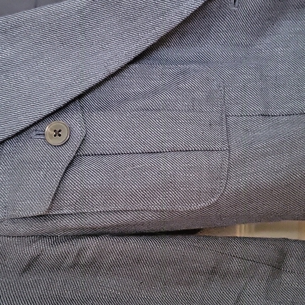 Banana Republic Linen Navy Blazer with Belt (Matching Pants Available) - Picture 4 of 6